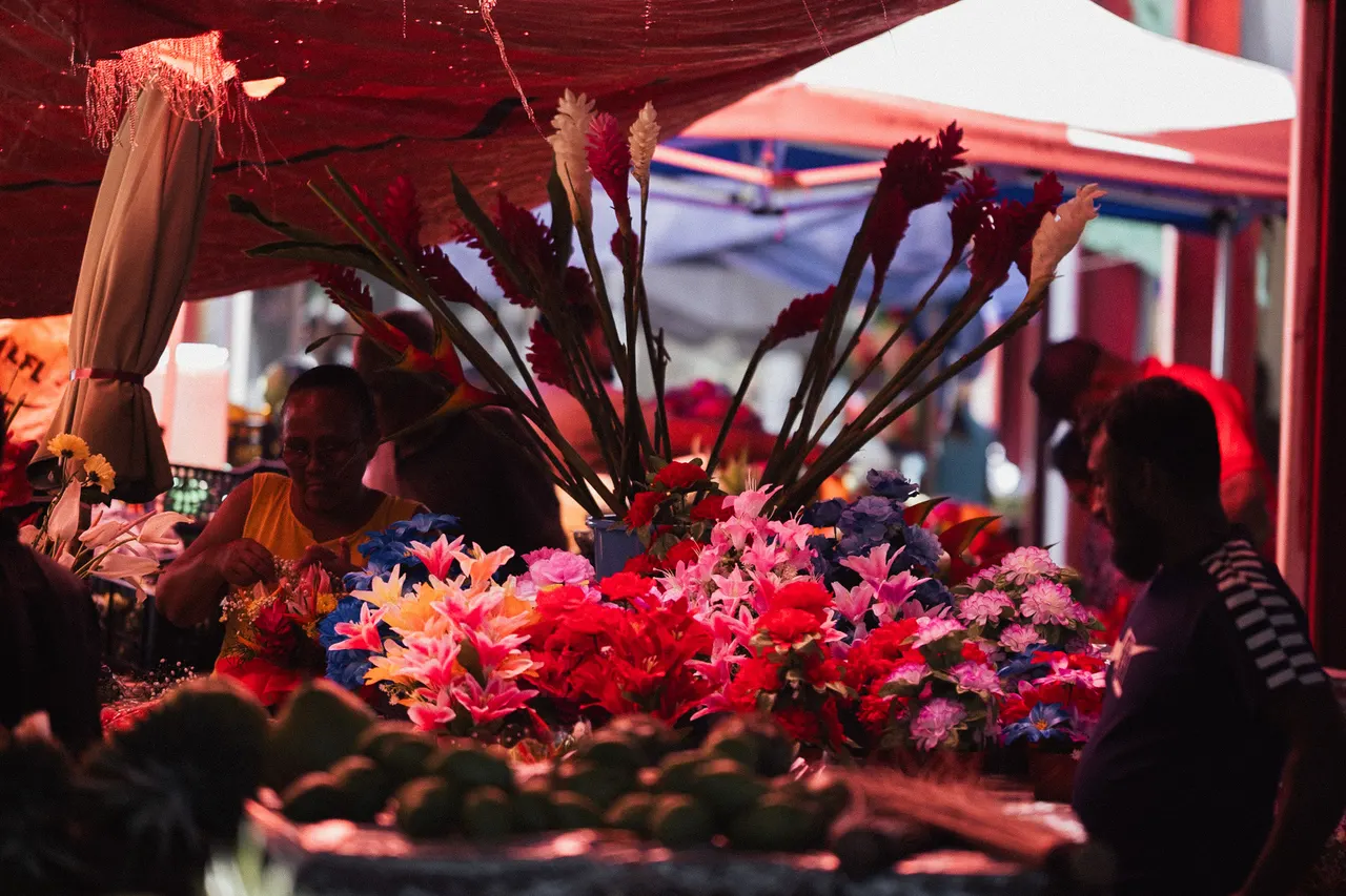A cut-flower stall at Victoria market